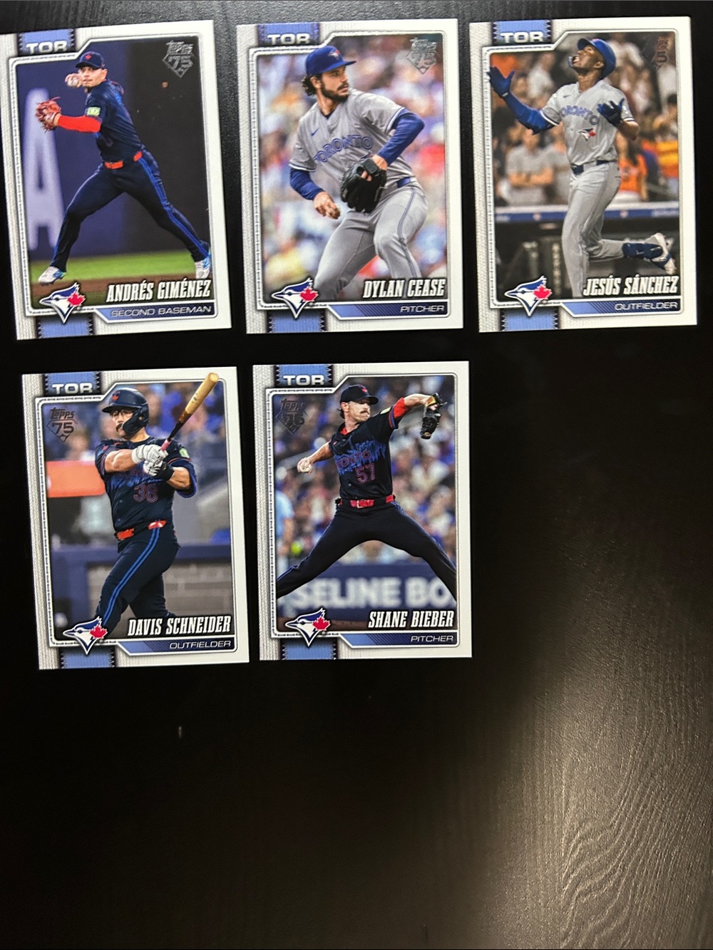 Topps Baseball Cards - Blue and Black Design